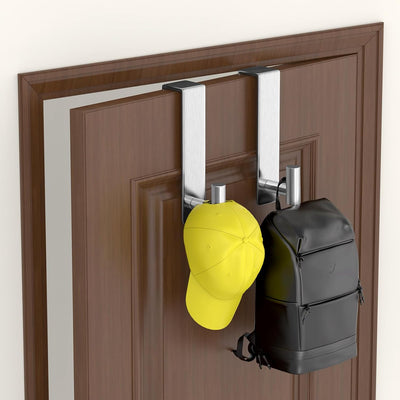 Gancho acero inox resistente para abrigos y bolsos plateado