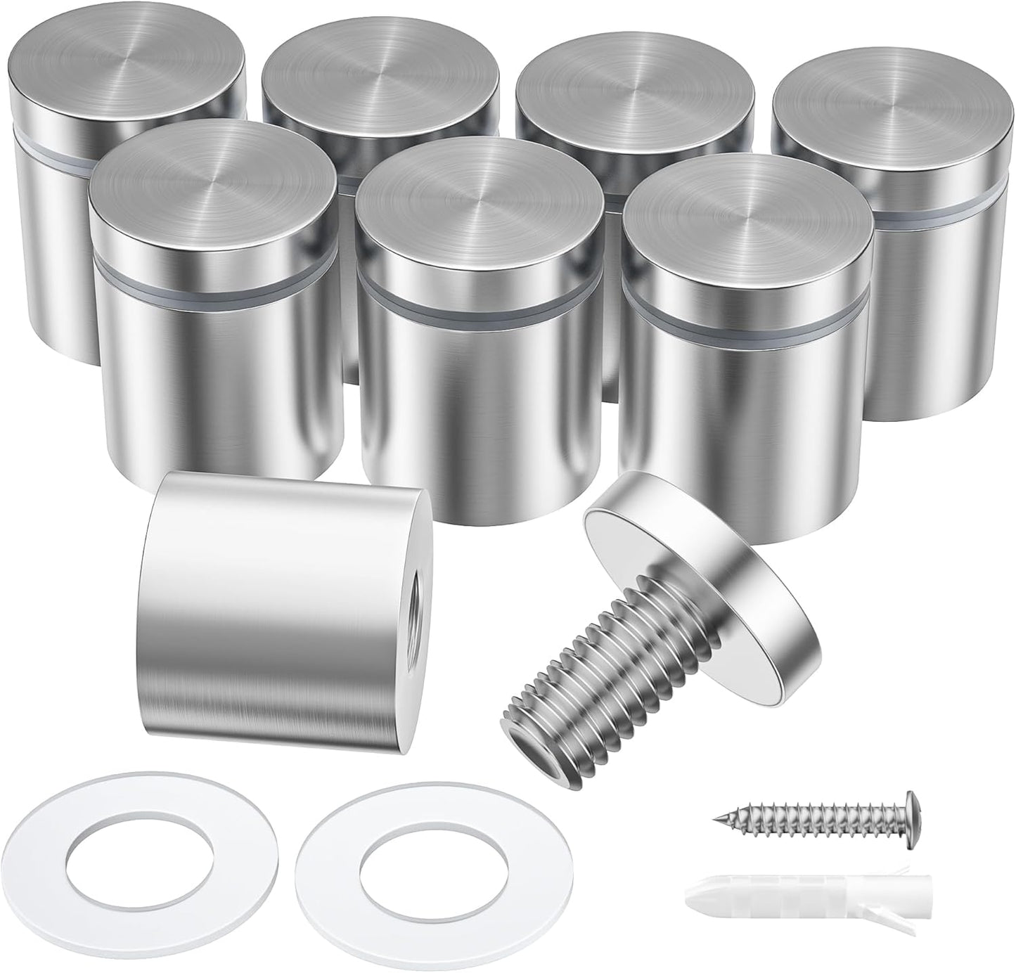 Soporte pared acrílico acero inox 1pulg