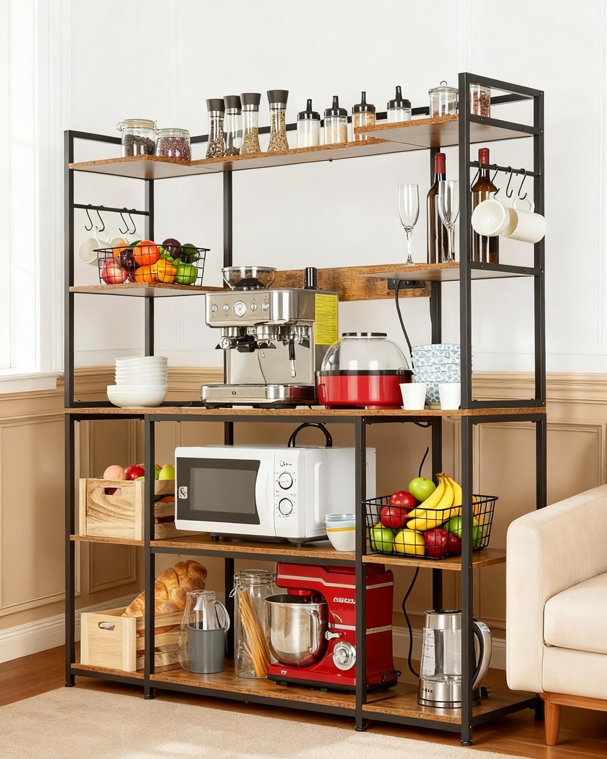 Estantería cocina 6 niveles con toma corriente y USB