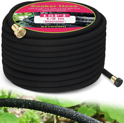 Manguera redonda 1/2pulg x15ft conectores latón riego eficiente