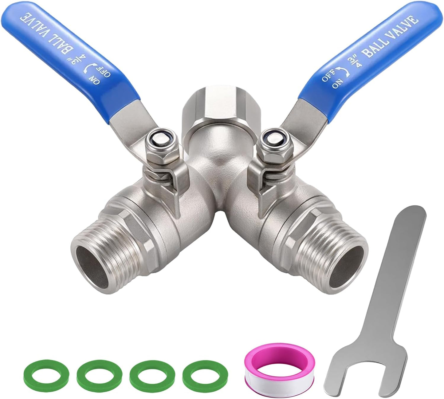 Divisor manguera acero inox 304 válvula Y 3/4pulg
