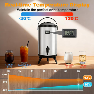 Dispensador bebidas acero inox 3.2gal termo con espiga