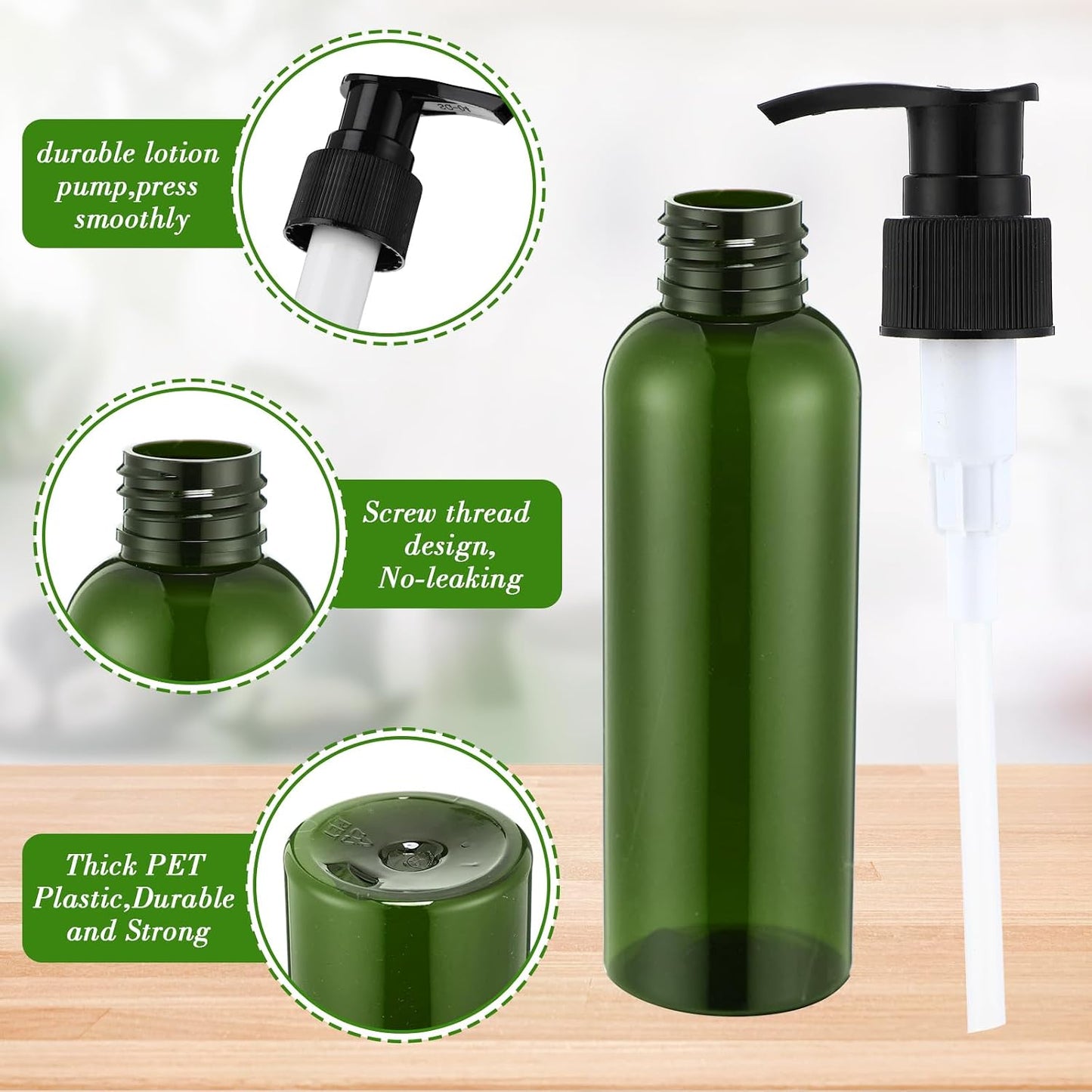 48 Botellas Plástico 4oz con Bomba Dispensador Champú