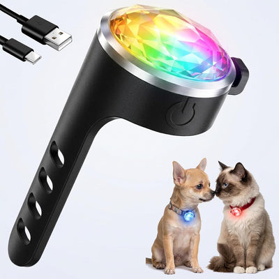 2 Luces LED USB-C para Collar Perro Impermeable RGB