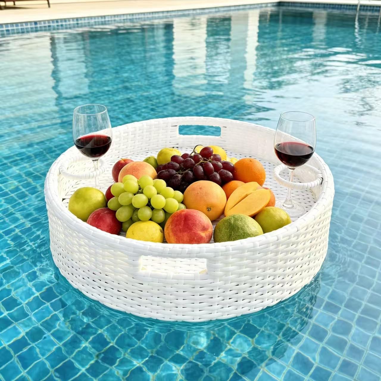 Plataforma flotante piscina soporte bebidas 24pulg
