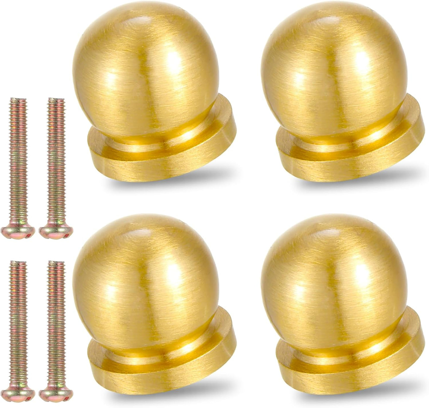 4 Pomas Doradas Latón Antiguo para Cajones Mini Tiradores