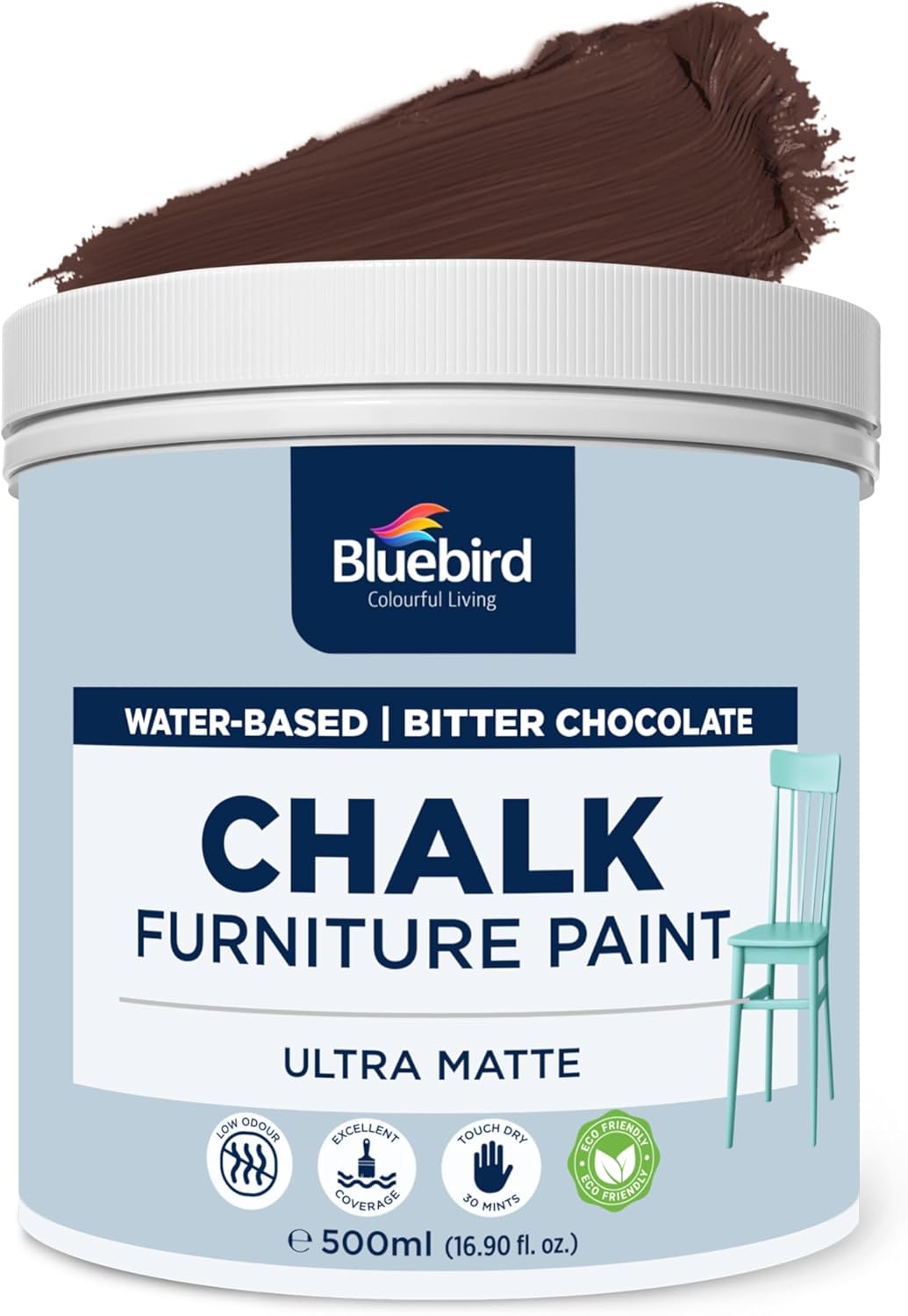 Pintura tiza chocolate amargo para muebles y hogar