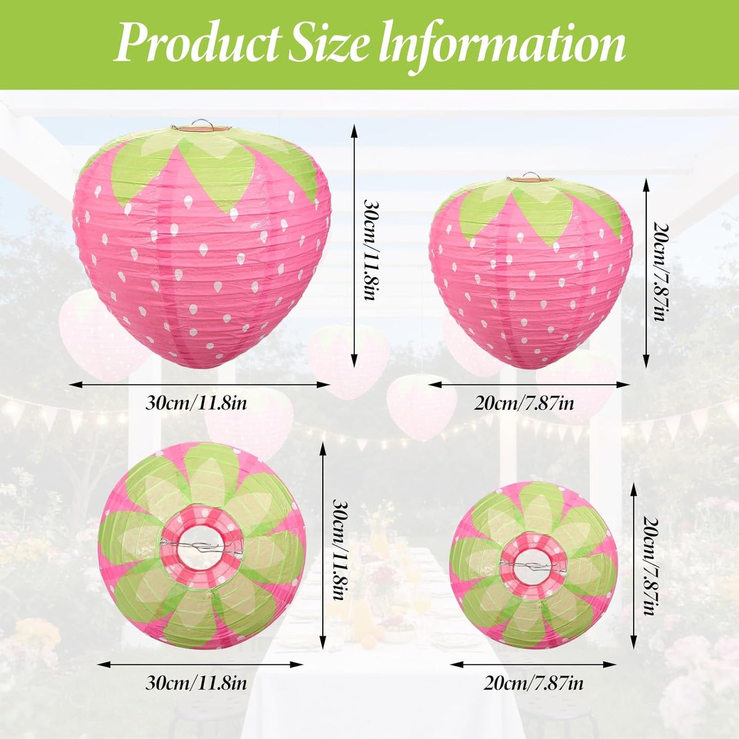 3 Linternas 3D Fresa 8x12pulg Decoración Fiesta Boda Jardín