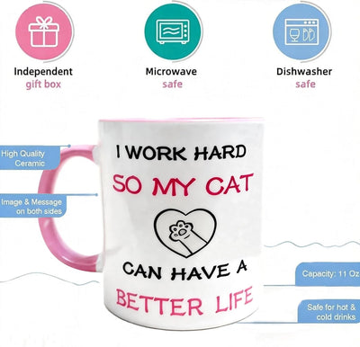 Taza divertida para amantes de los gatos, regalo para ella, mamá, amiga