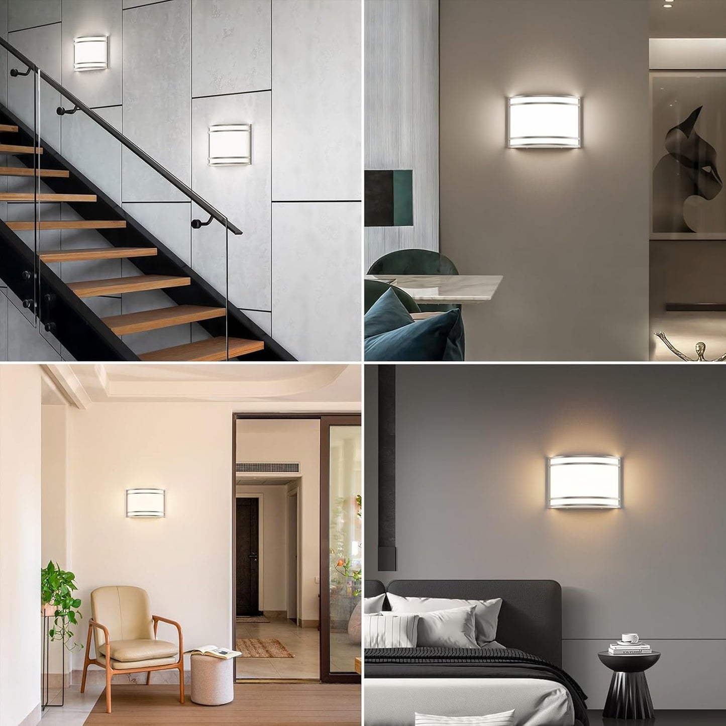 Aplique LED pared 15W 3000-5000K níquel moderno pasillo dormitorio