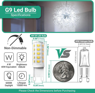 20 Pzas Bulbo LED G9 4W 6000K para Cristal