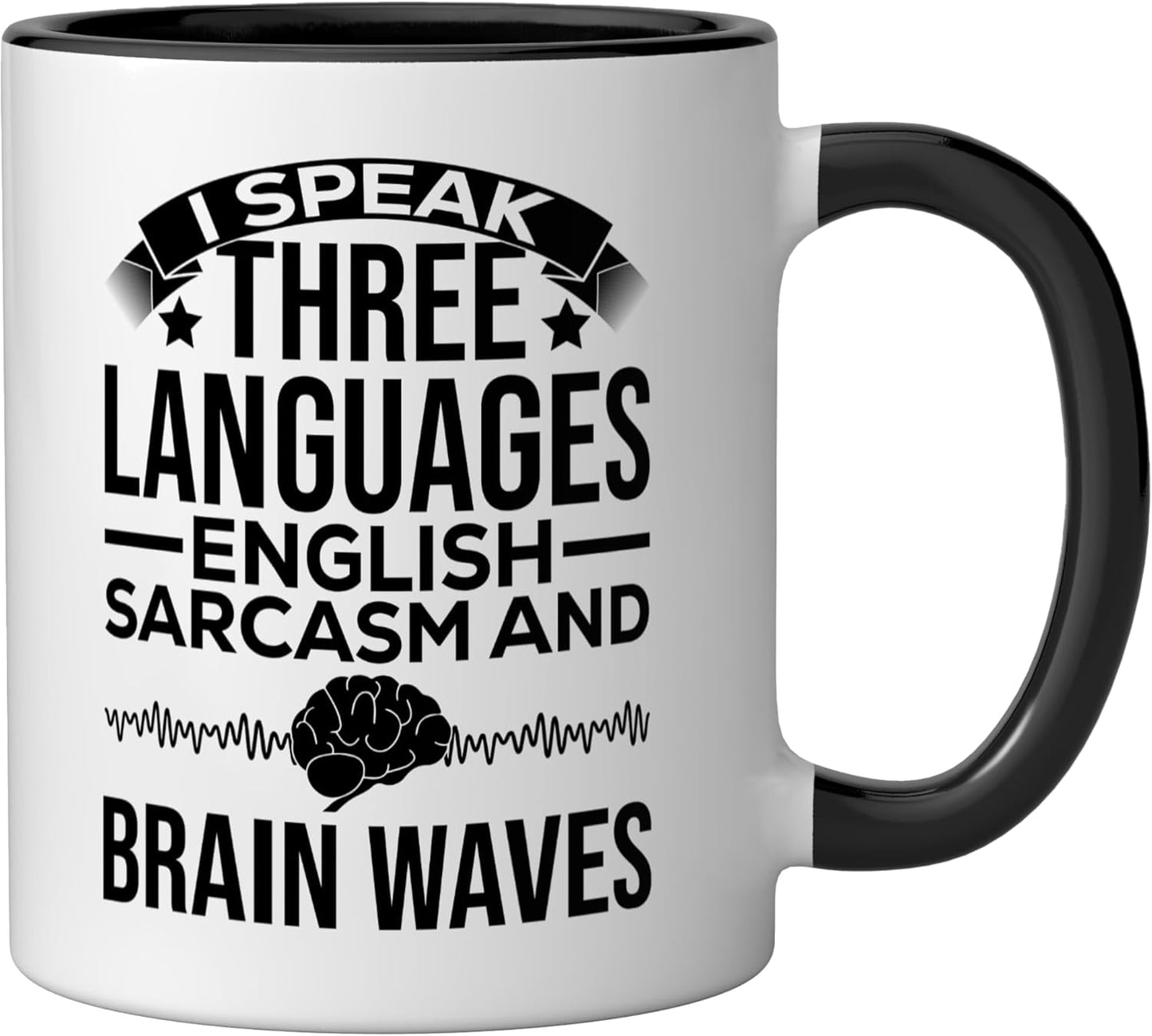 Taza de cerámica para técnico de EEG divertida negra/blanca