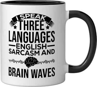 Taza de cerámica para técnico de EEG divertida negra/blanca