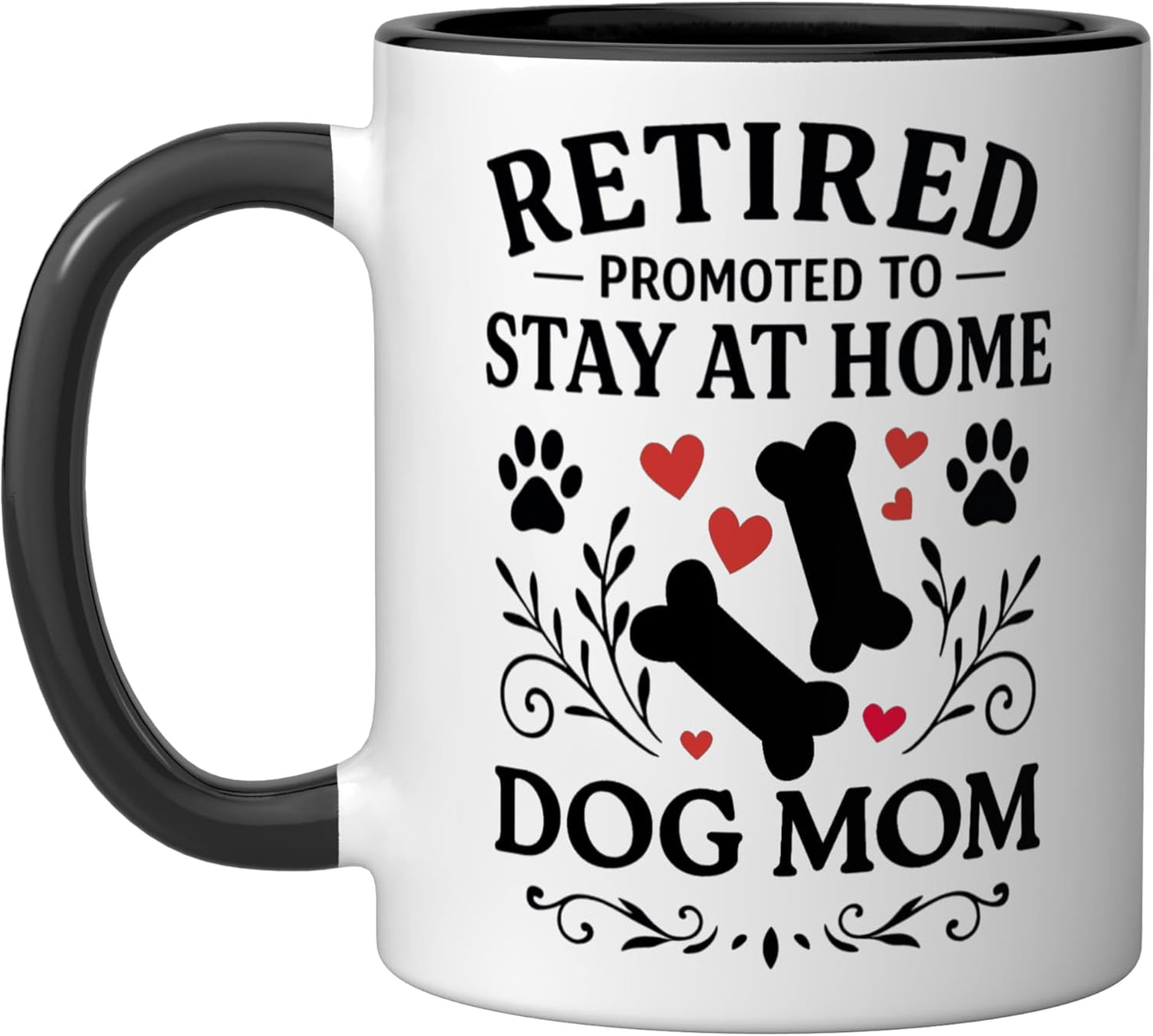 Taza cerámica para mamá de perros en negro y blanco