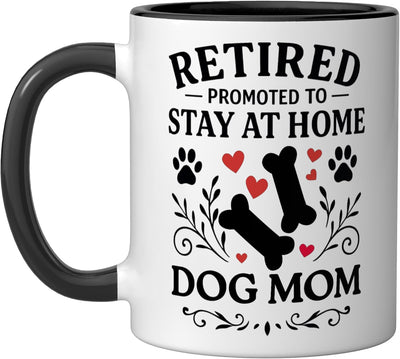 Taza cerámica para mamá de perros en negro y blanco