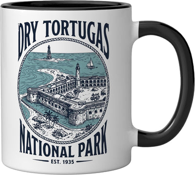 Taza Cerámica Parque Nacional Dry Tortugas Negro/Blanco