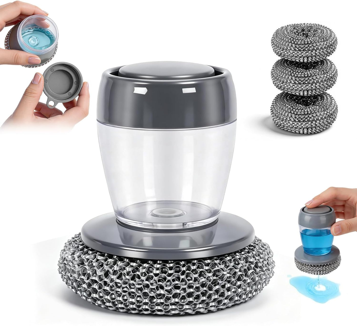 Dispensador Jabón Cocina Cepillo Reemplazable 1 4 Bolas