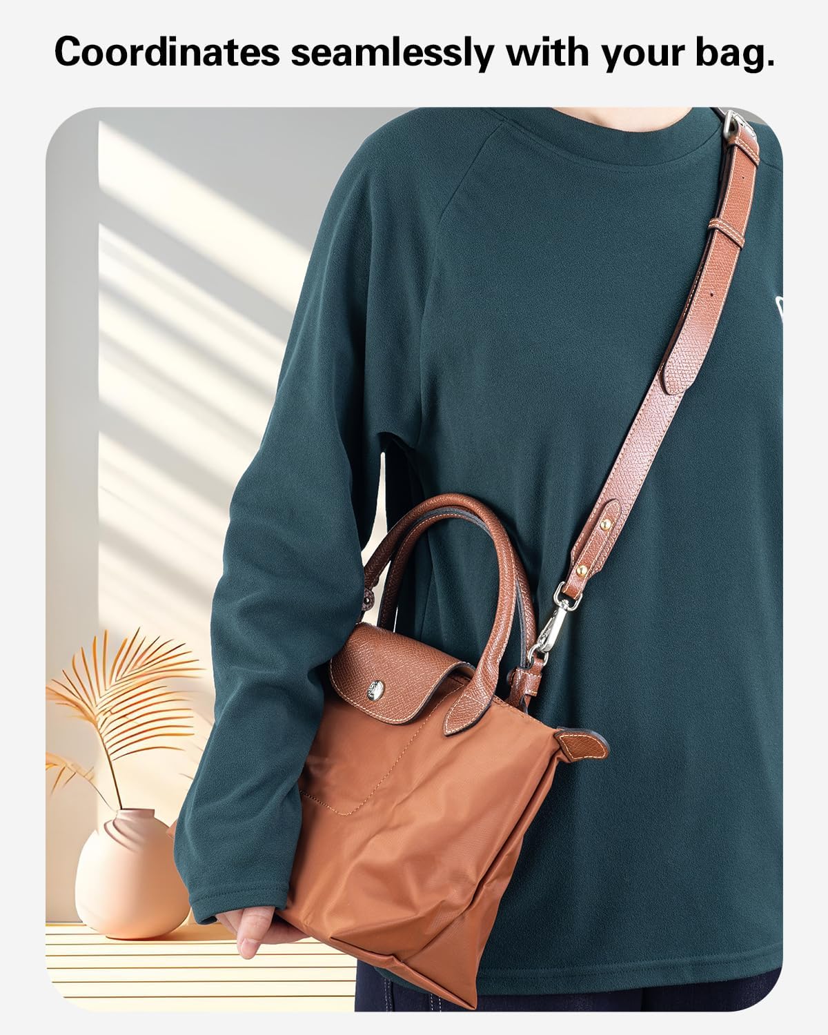 Correa cuero repuesto bolso Longchamp Le Pliage S/M ajustable