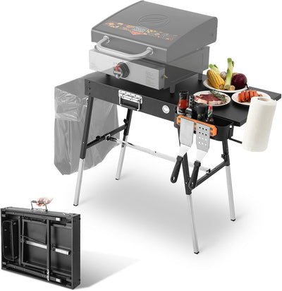 Mesa parrilla Blackstone 17-22pulg plegable con estante y caja