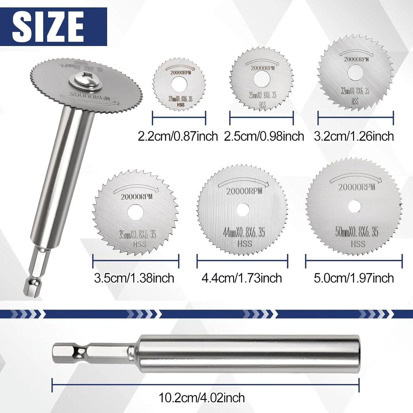 Set 6 Cuchillas Sierra Vástago Hex 1/4pulg Tubos Plástico ABS