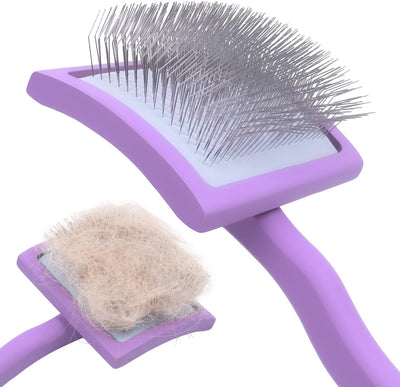 Cepillo largo para perros de pelo grueso con mango madera