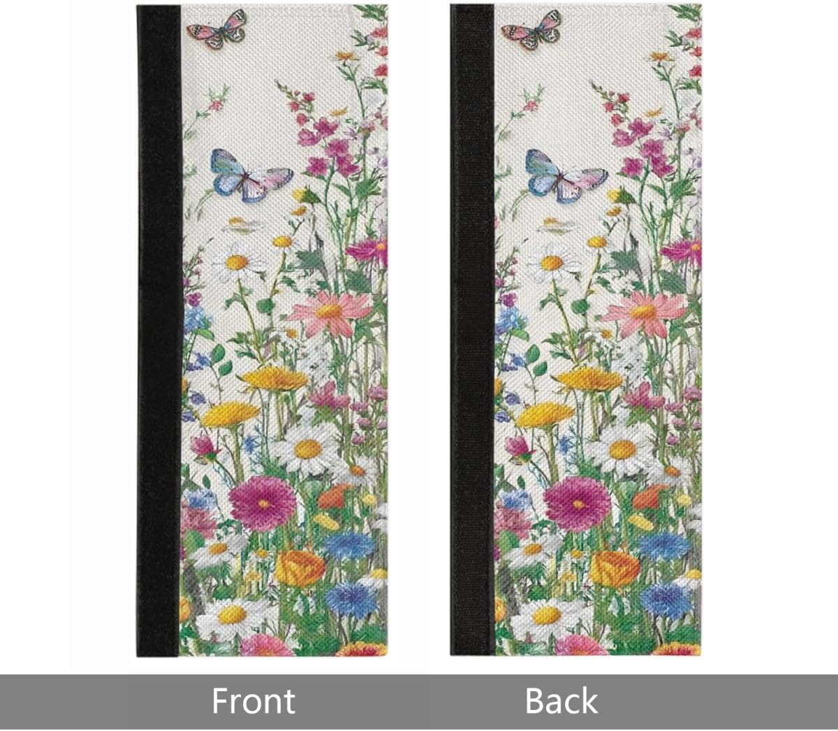 2 Pzas Fundas Manijas Puerta Nevera Diseño Flores Silvestres