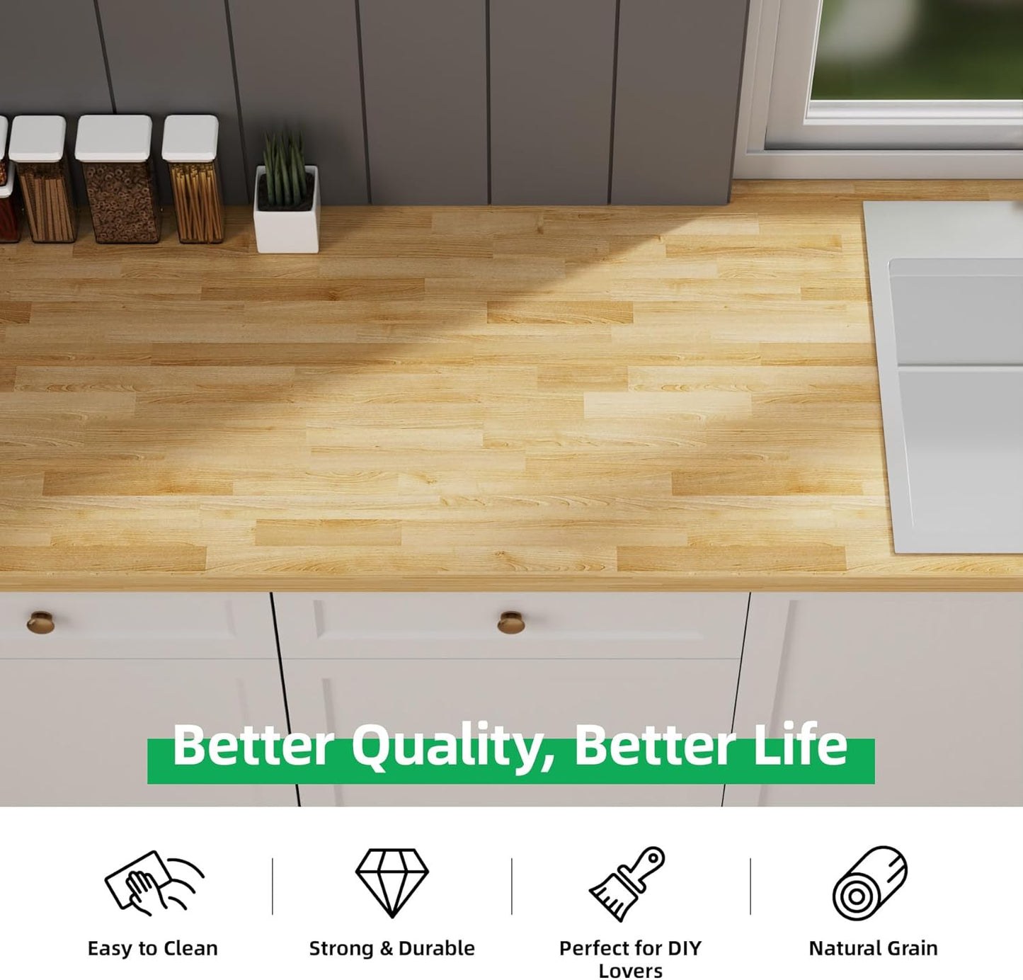 Mesa de Abedul Maciza 60x25pulg Sin Terminar Encimera Cocina