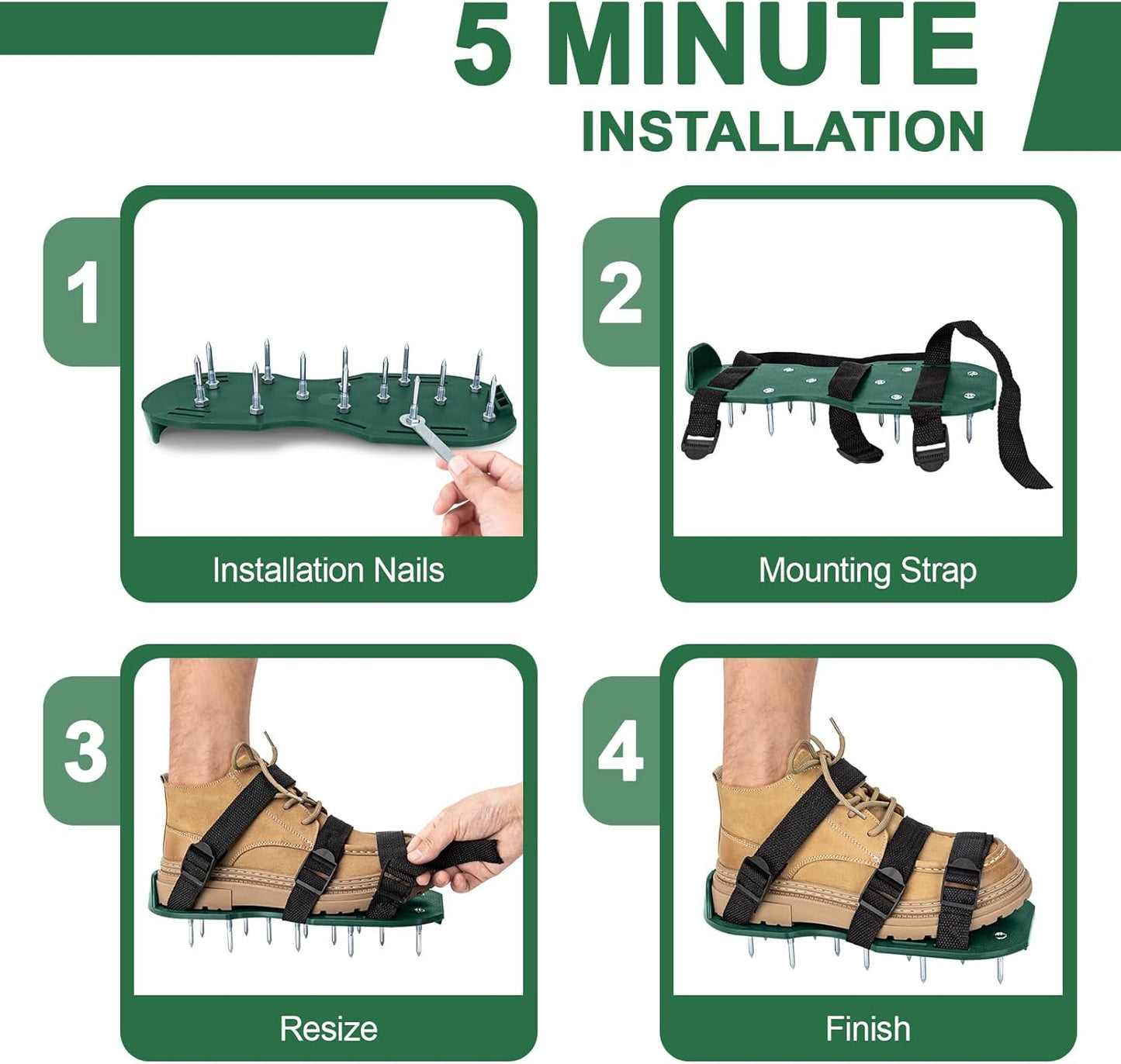 Zapatos aireador césped pala acero inox resistente universal