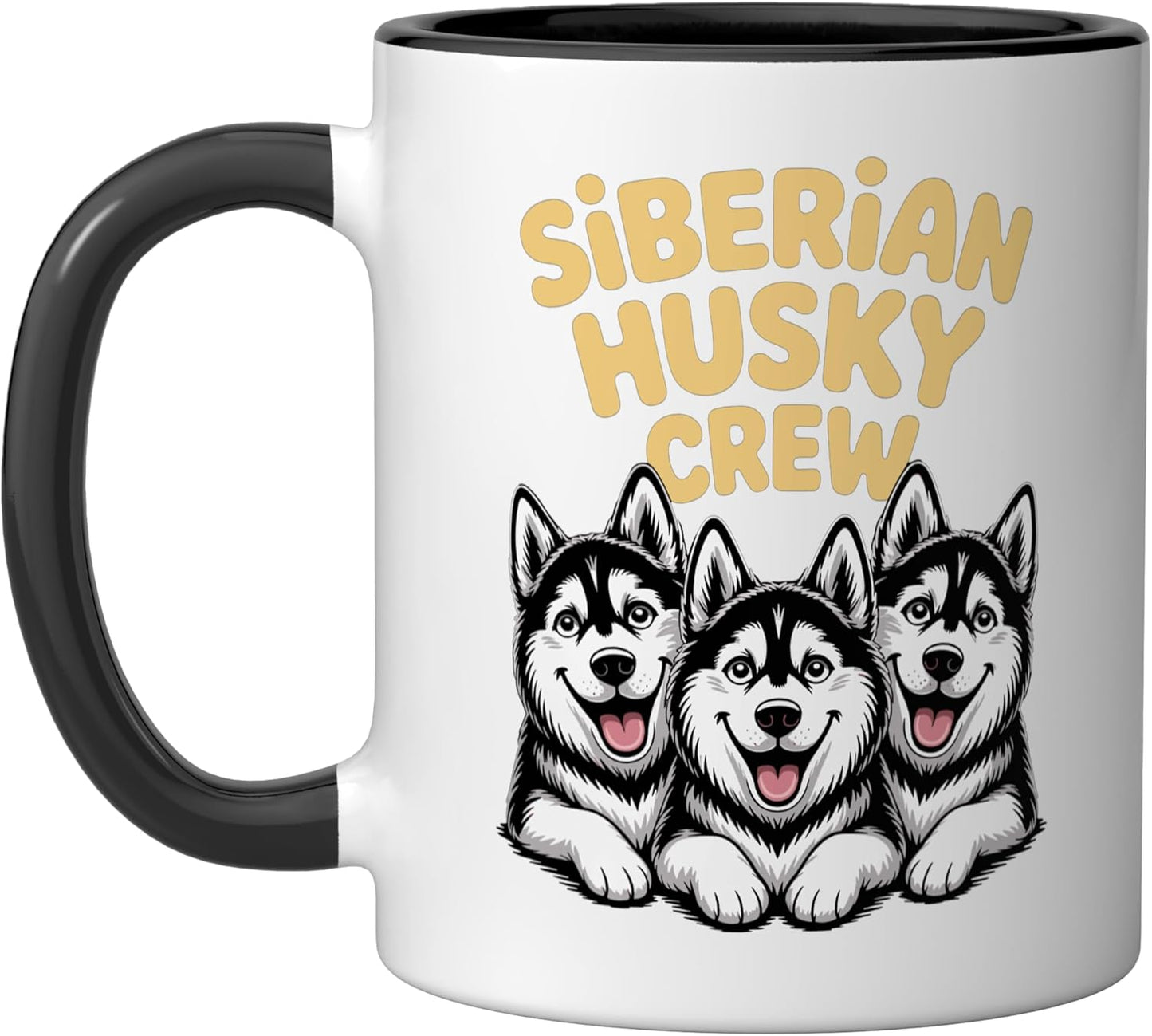 Taza cerámica de perro Husky dibujos animados para dueño