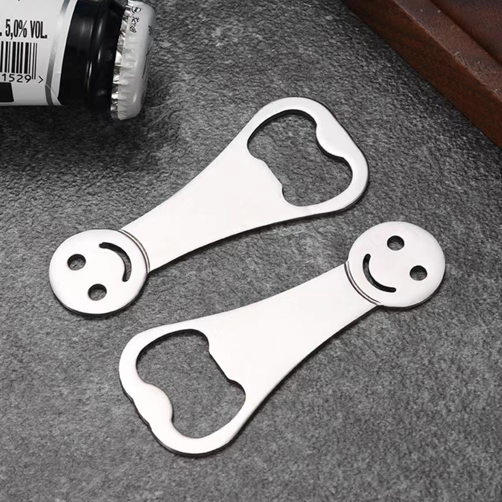 2 Abridores Botella Acero Inox Planos 3pulg Blanco