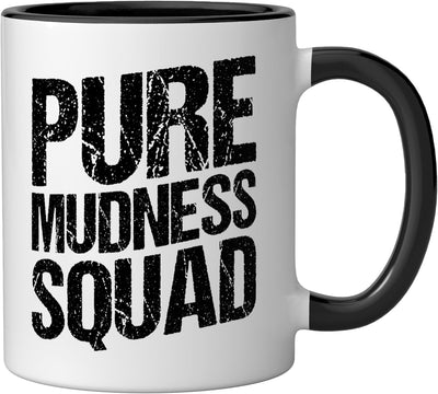 Taza cerámica Funny Mud Girl Run Mudda Fakas Squad negra/blanca