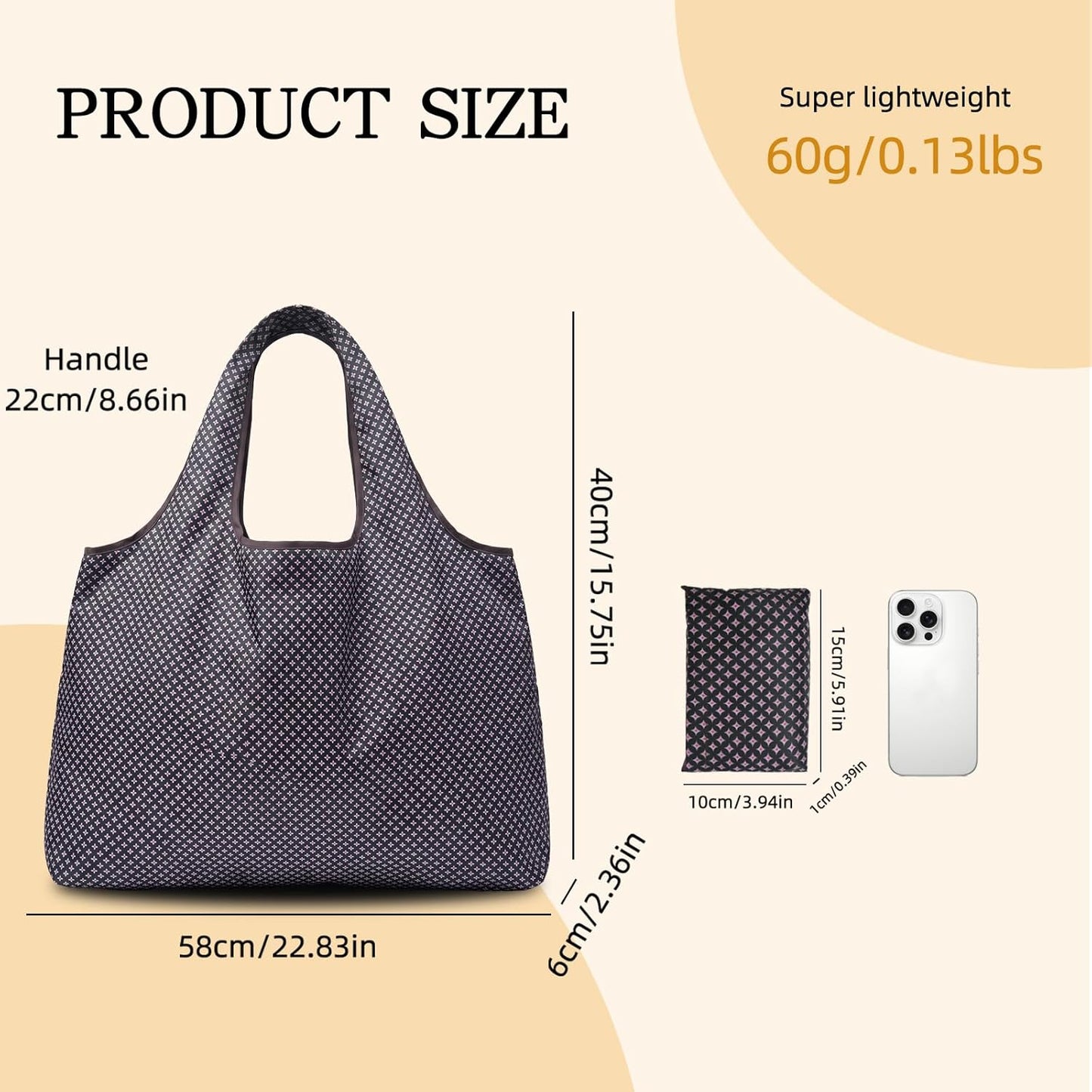 Bolsas reutilizables grandes plegables impermeables paquete 2