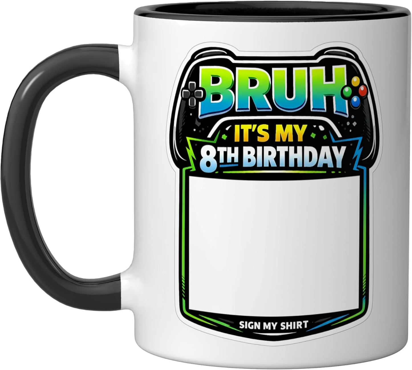 Taza Cerámica Juego Gamer Negro/Blanco