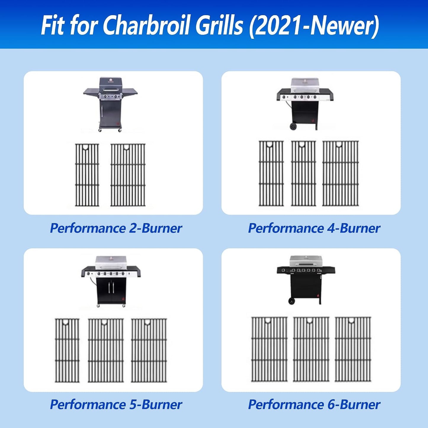 Rejilla parrilla 17pulg Charbroil G426-0004-W1 Hierro fundido