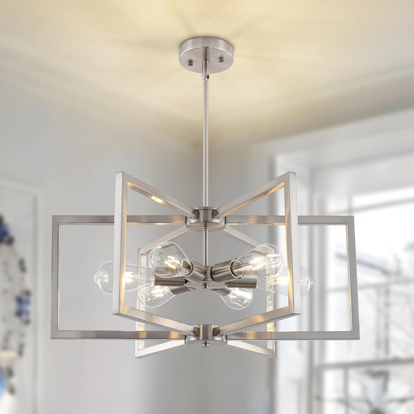 Candelabro níquel 23.6pulg 6 luces cocina comedor