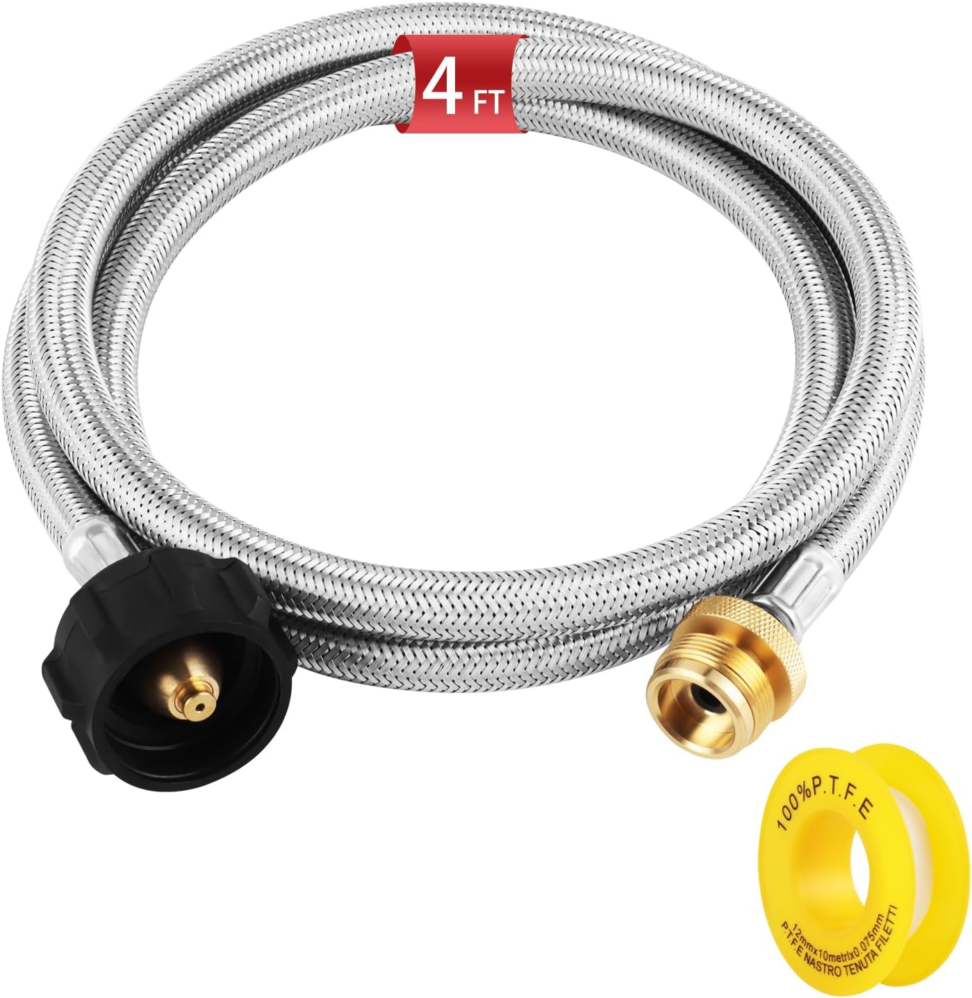Manguera propano acero inox 1/4 4ft para parrilla