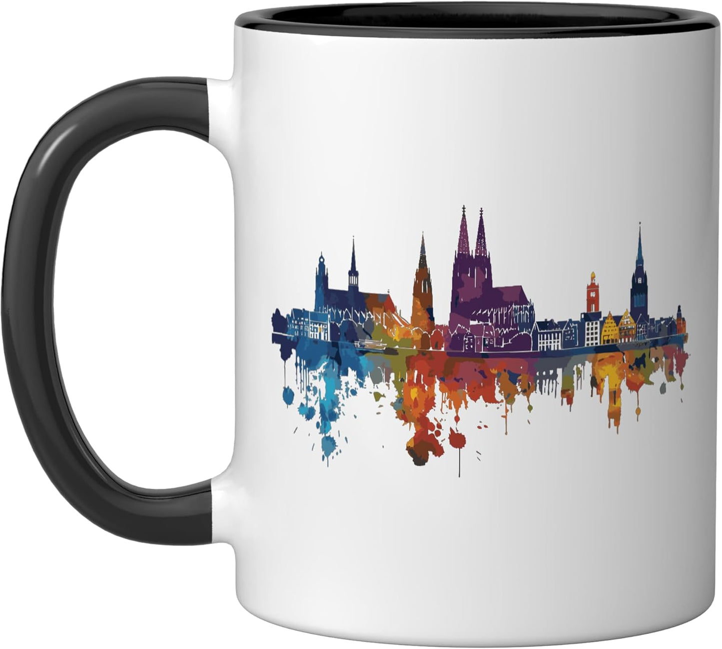 Taza cerámica Mainz negra/blanca