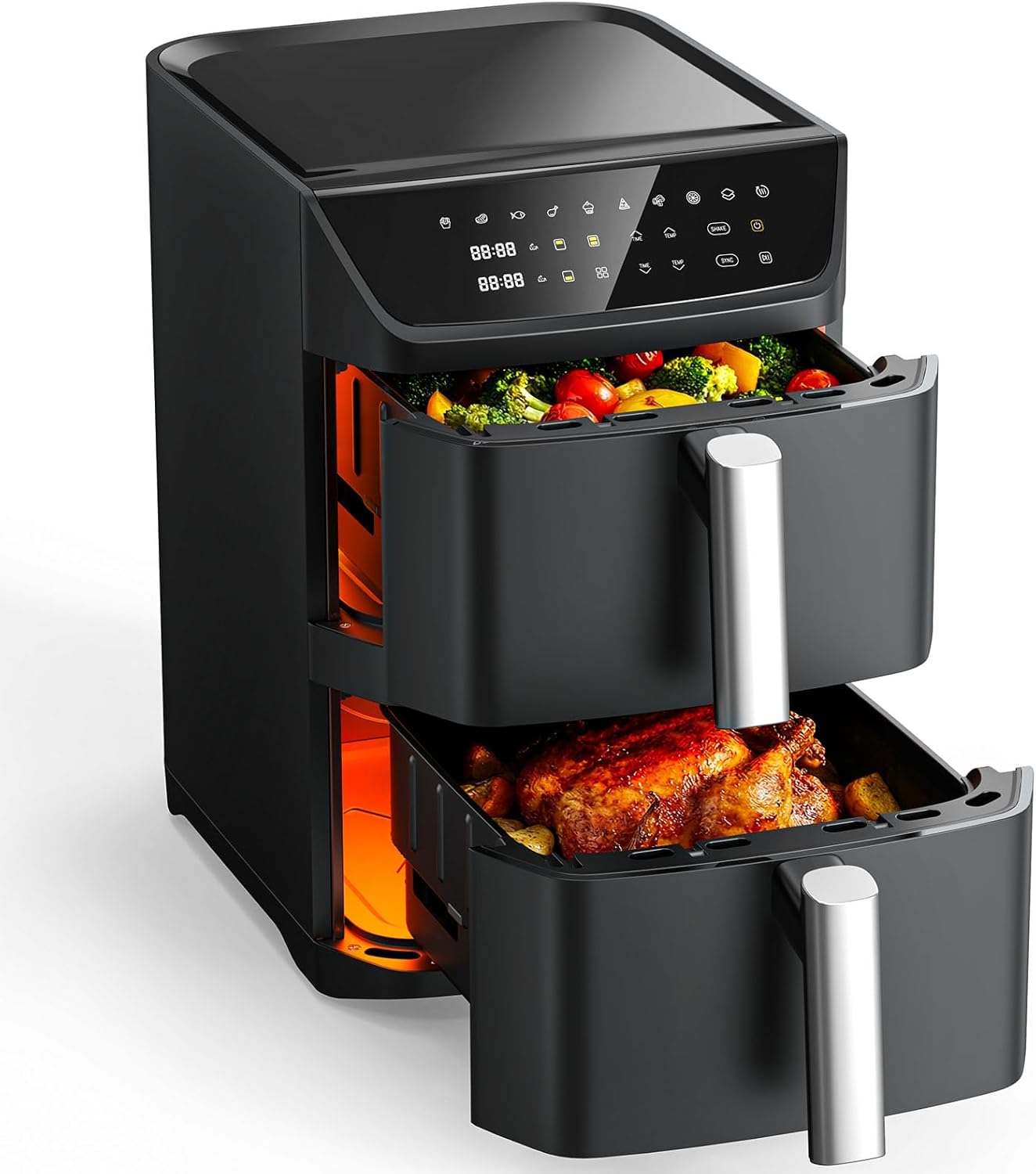 Freidora aire doble cesta 12.6qt para 10-12 pers