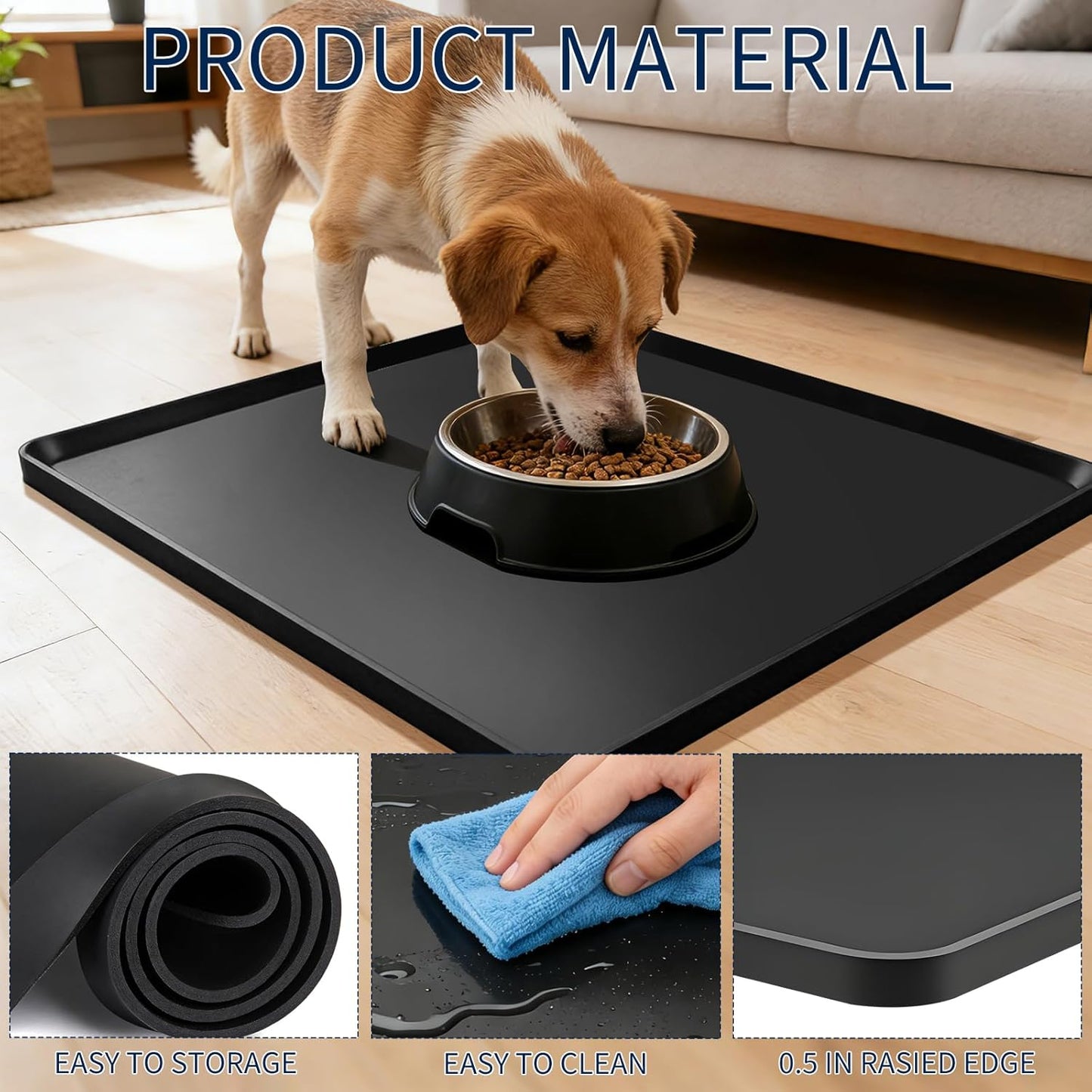 Alfombrilla silicona nevera 23x23pulg protector suelo negro