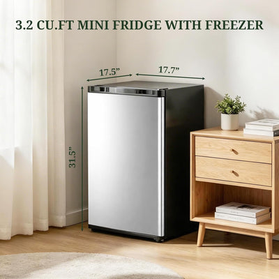 Mini refrigerador con congelador 3.2 pies cubicos termostato
