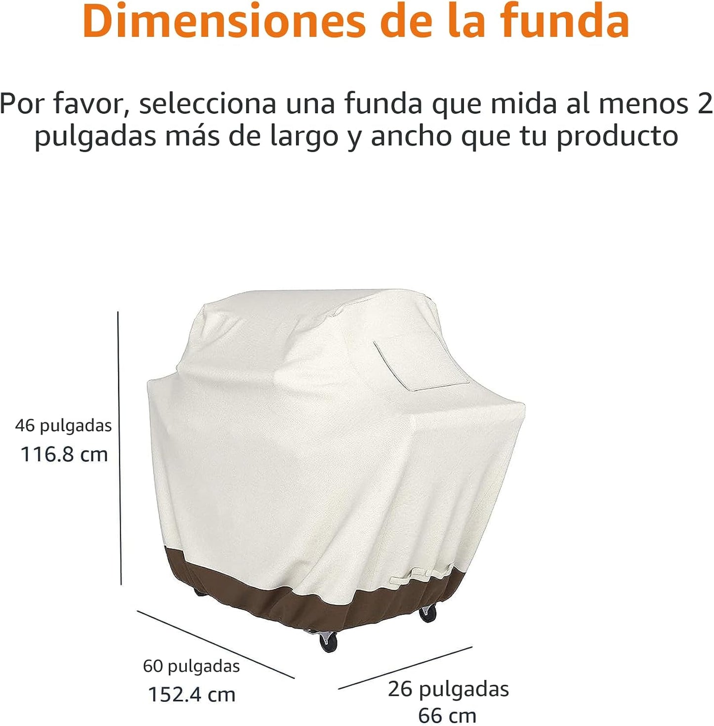 Cubierta barbacoa gas exterior 60pulg beige resistente