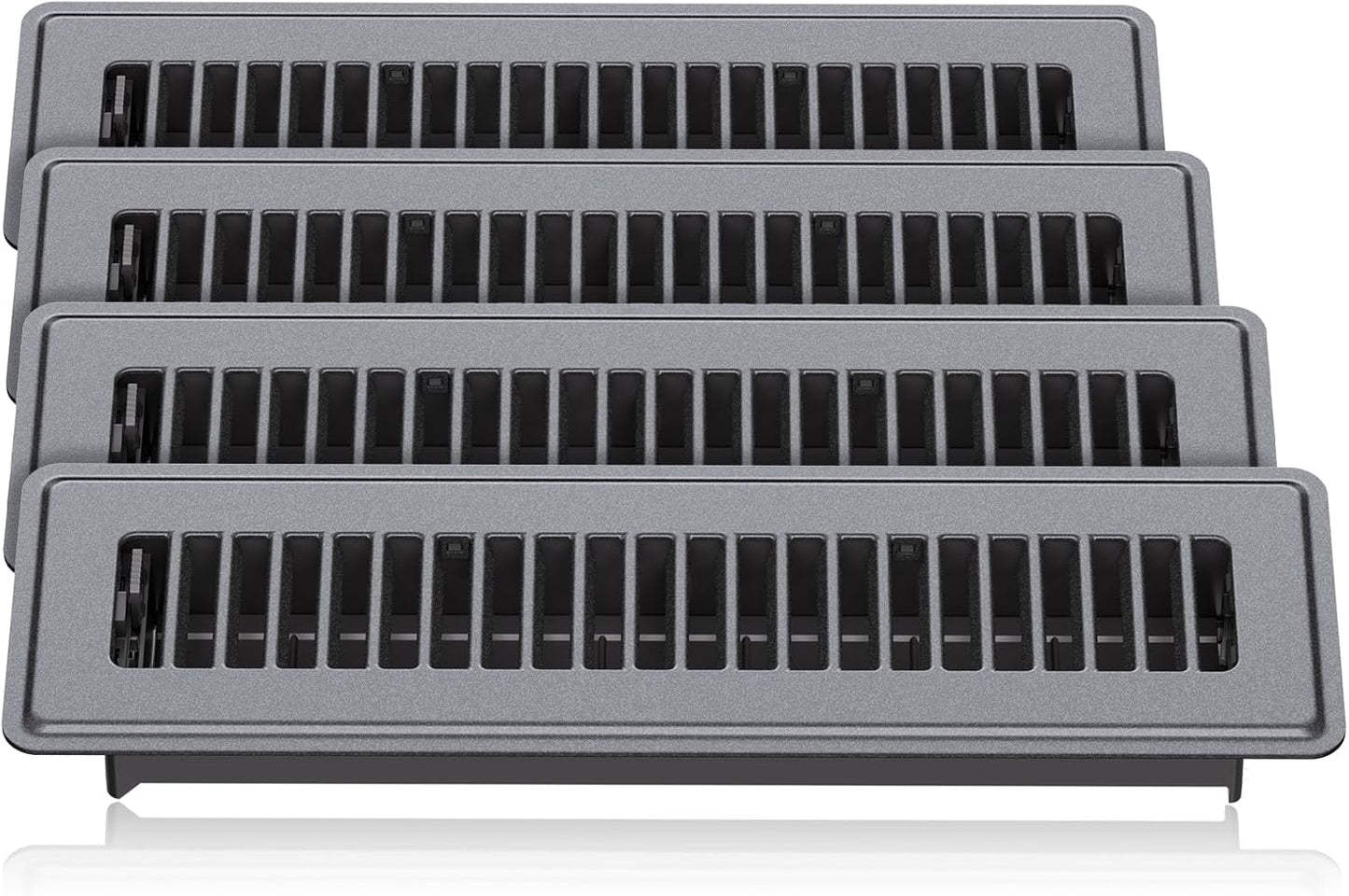 Registro piso 2x12 set 4 cubiertas ventilación gris