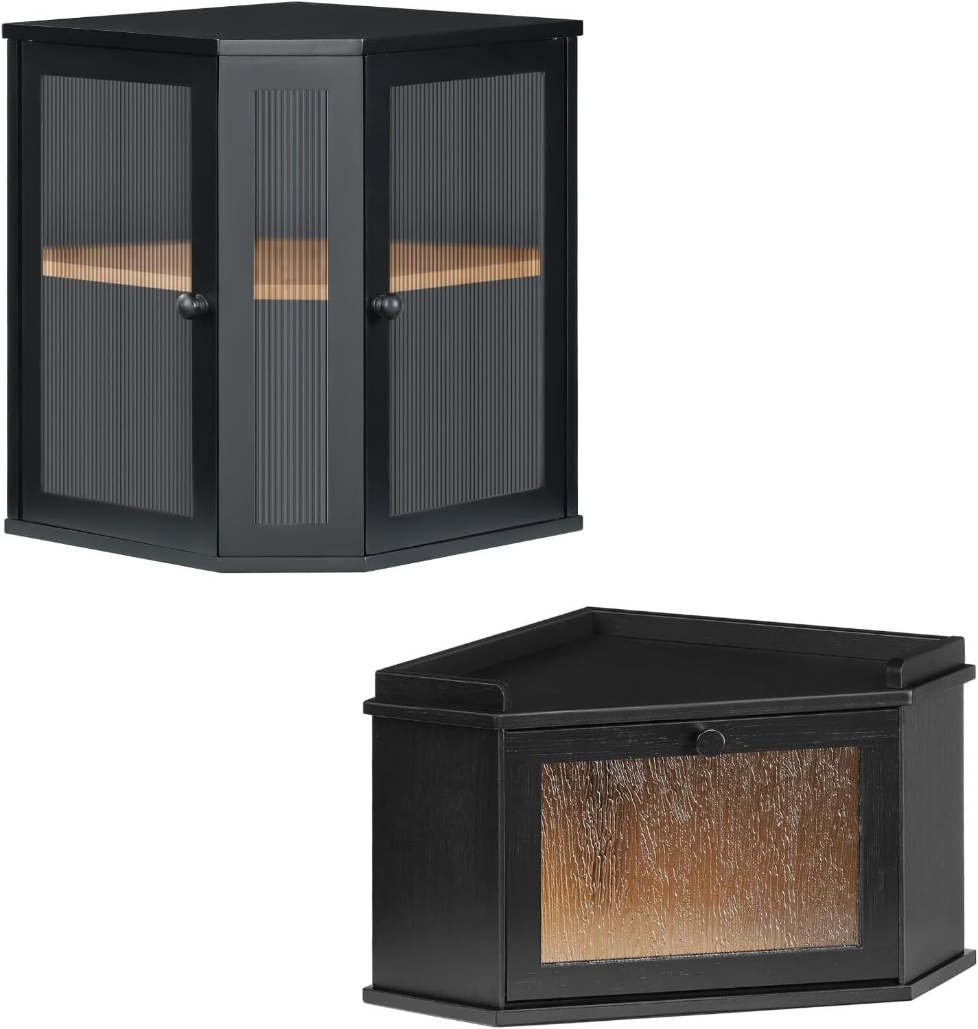 Caja para pan HOOBRO de 2 niveles con puerta de acrílico ondulado