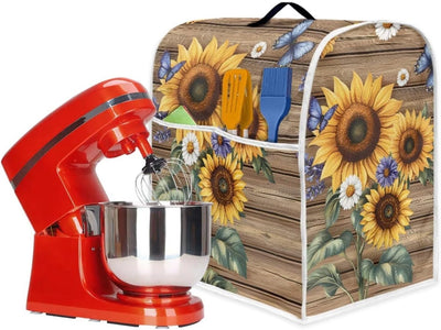 Cubiertas antipolvo para batidora de soporte de cocina con girasol y mariposa