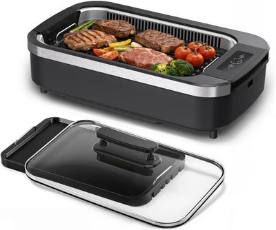 Parrilla eléctrica sin humo 1500W vidrio templado 6 niveles
