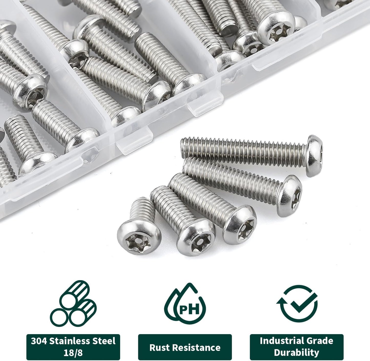 Tornillos Torx M4 con broca acero inox 304 resistentes antirrobo