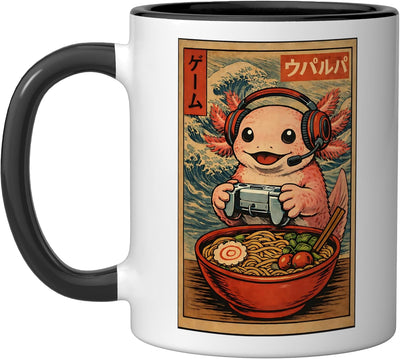 Taza de cerámica ramen axolotl anime kawaii estilo japonés