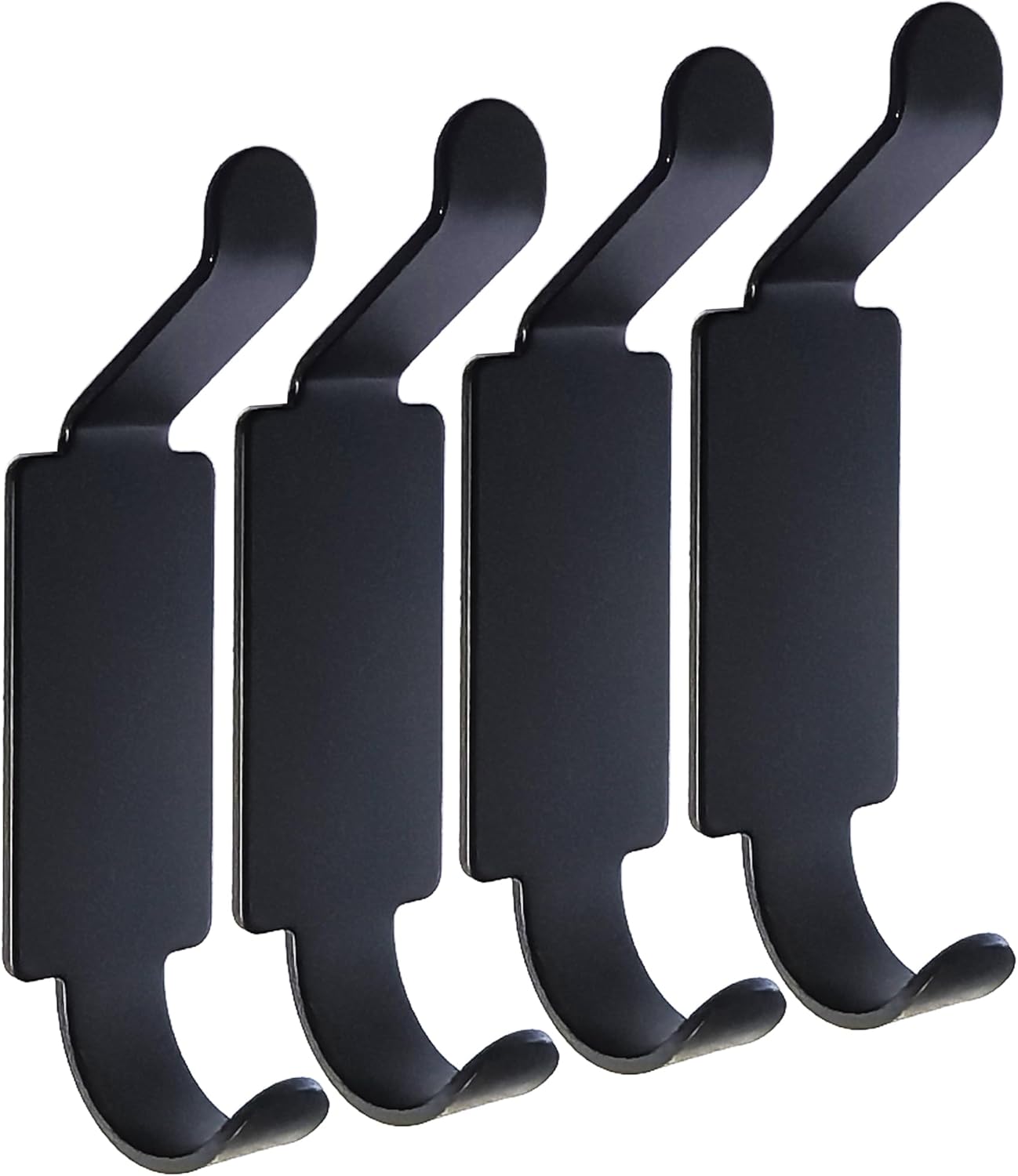 4 Ganchos Adhesivos Pared para Puerta Negro
