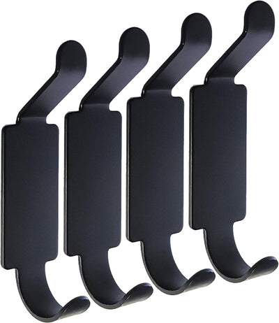 4 Ganchos Adhesivos Pared para Puerta Negro