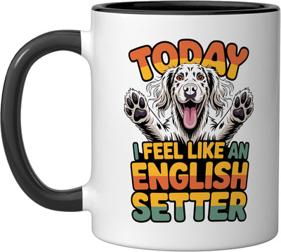 Taza de cerámica perro inglés estilo cartoon negro/blanco